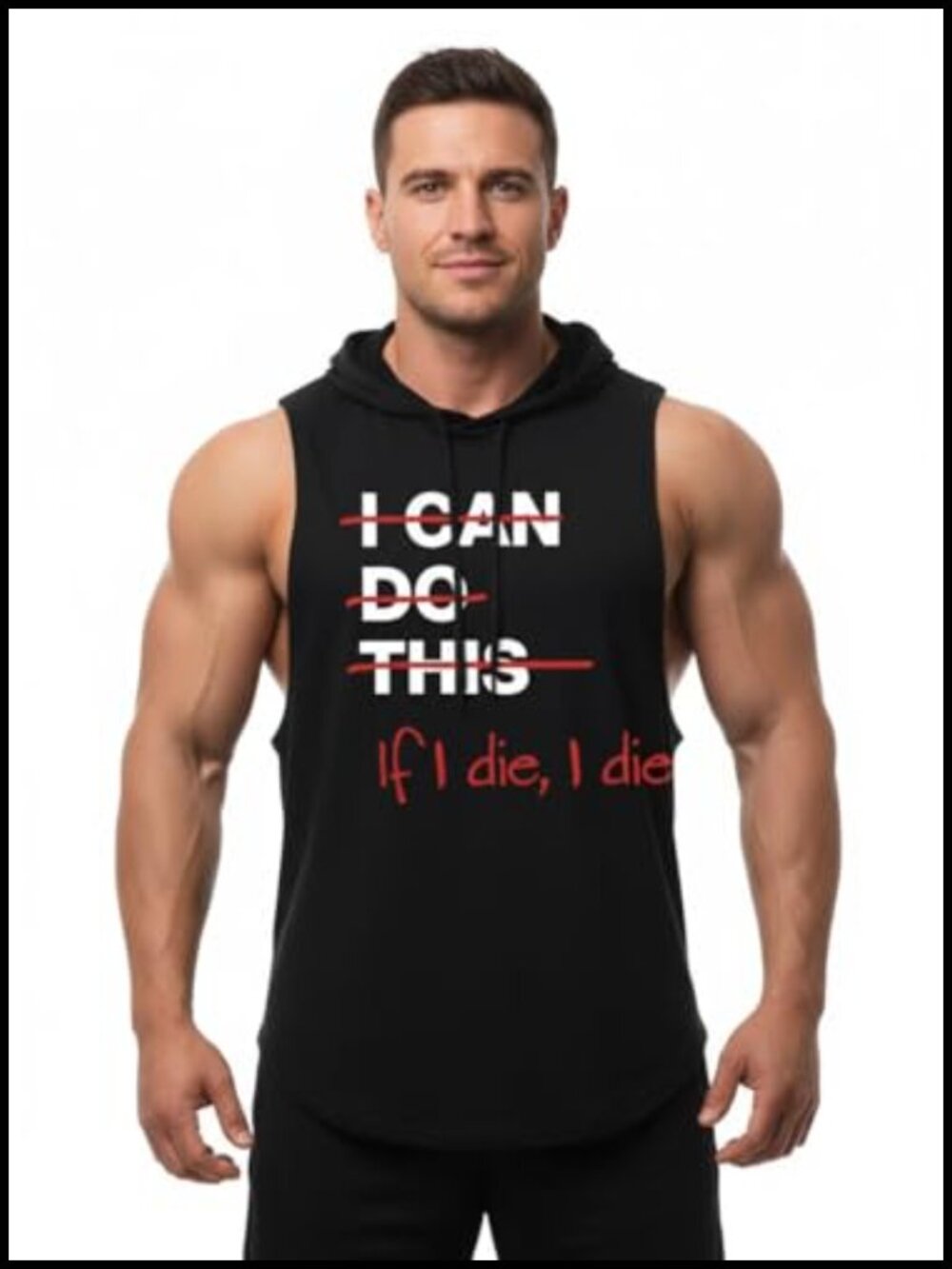 Men's Workout Hooded Tank Top Sleeveless Gym Bodybuilding Muscle Shirt